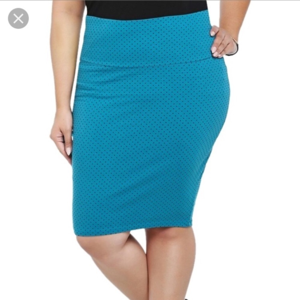 Torrid plus size teal & black polka dot skirt 3X NWT